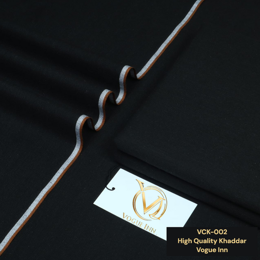 Jet Black Cotton Khaddar ( VCK-002 )
